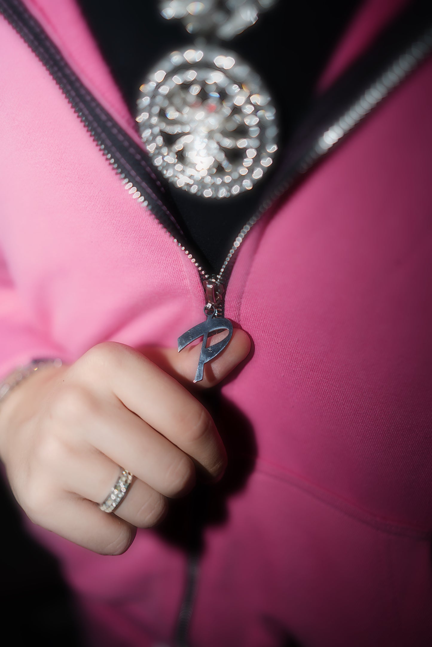 LIGHT PINK ZIPPER HOODIE