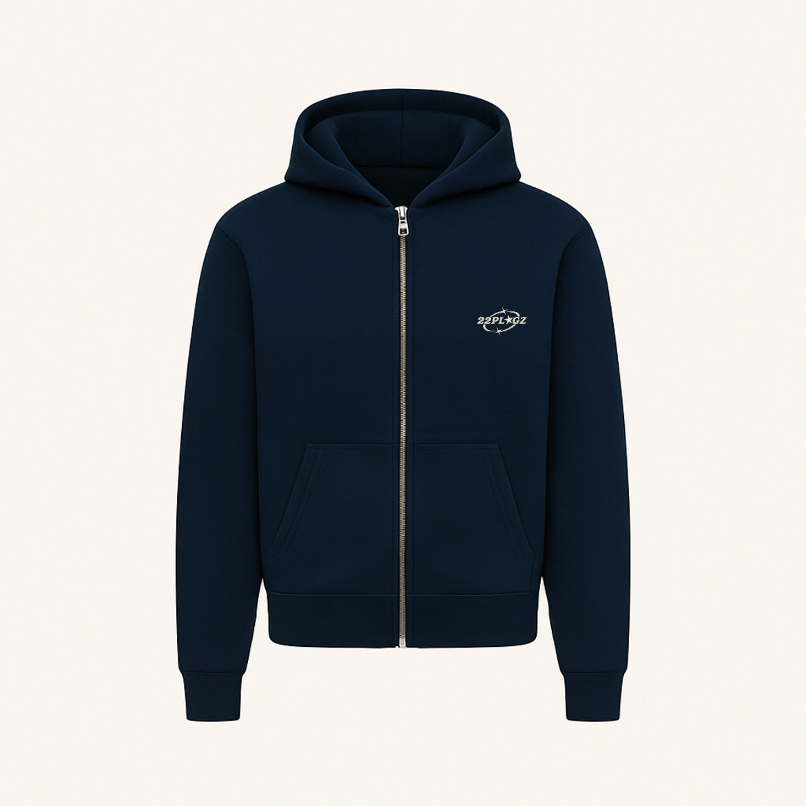 NAVY BLUE ZIPPER HOODIE