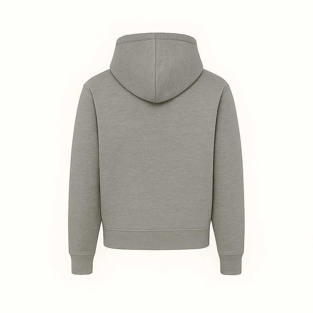 LIGHT GREY ZIPPER HOODIE
