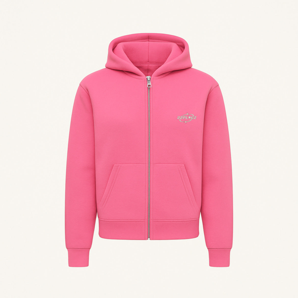 LIGHT PINK ZIPPER HOODIE