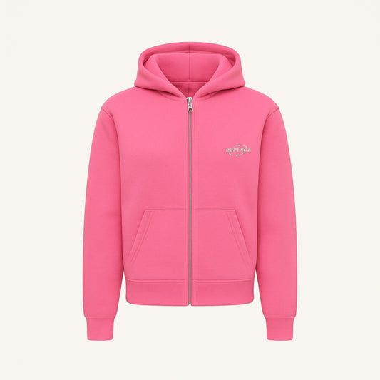LIGHT PINK ZIPPER HOODIE
