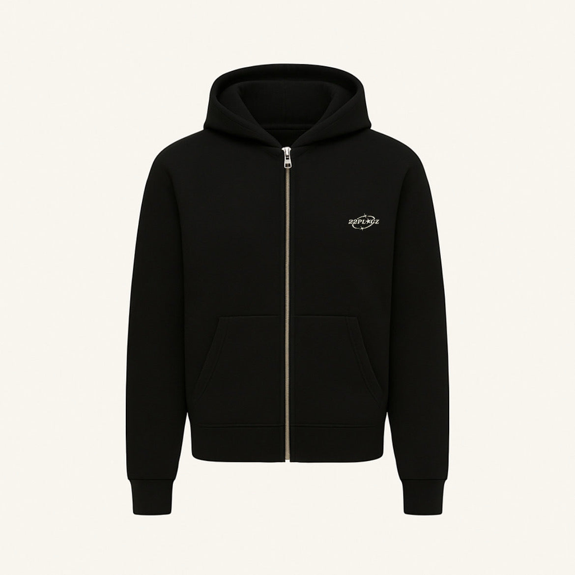 ONYX BLACK ZIPPER HOODIE