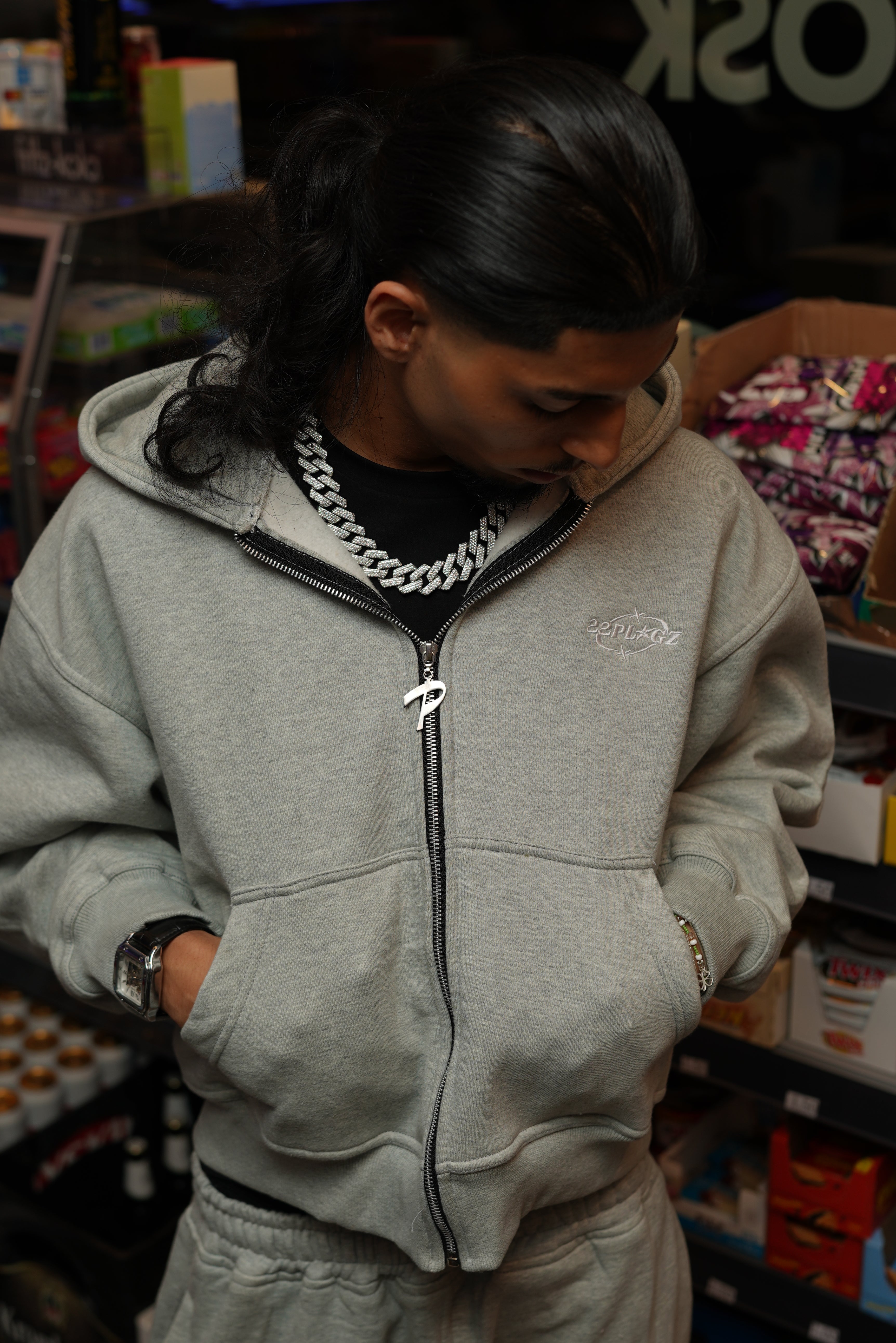LIGHT GREY ZIPPER HOODIE – 22Plugz